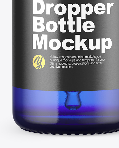 Blue Glass Dropper Bottle Mockup PSD #6