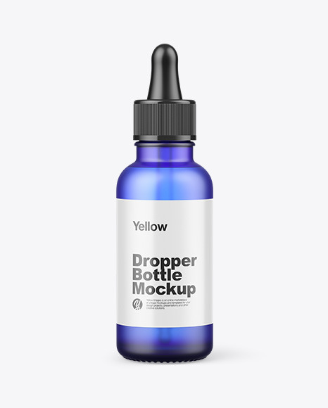 Download Frosted Blue Glass Dropper Bottle Mockup In Bottle Mockups On Yellow Images Object Mockups