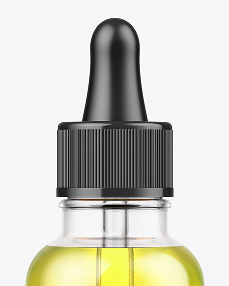 Clear Glass Dropper Bottle with Oil Mockup Clear Glass Dropper Bottle with Oil Mockup