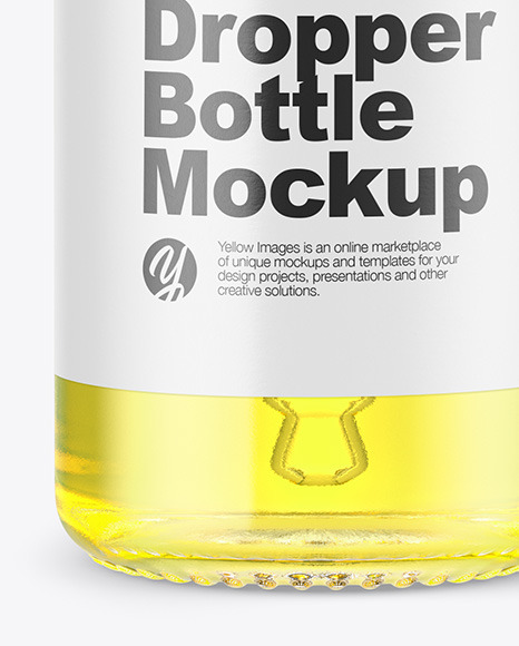Clear Glass Dropper Bottle with Oil Mockup Clear Glass Dropper Bottle with Oil Mockup