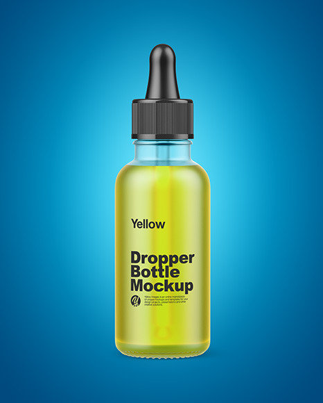 Download Frosted Glass Dropper Bottle With Oil Mockup In Bottle Mockups On Yellow Images Object Mockups