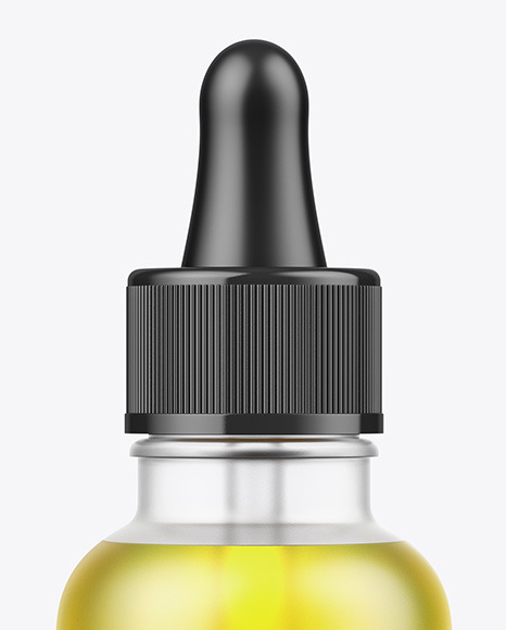 Frosted Glass Dropper Bottle with Oil Mockup PSD #1