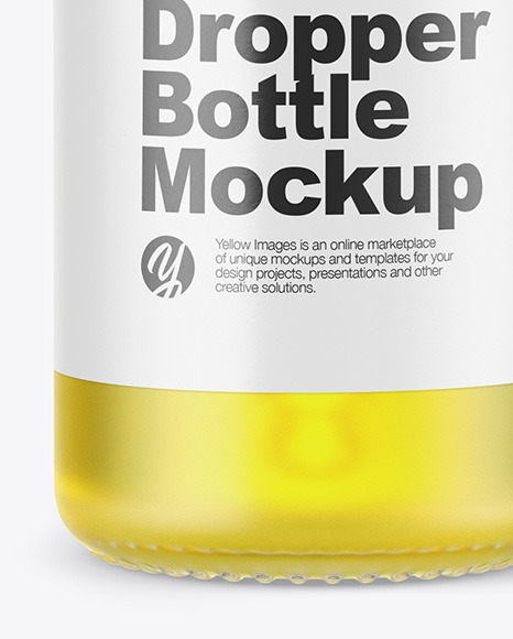 Frosted Glass Dropper Bottle with Oil Mockup PSD #6