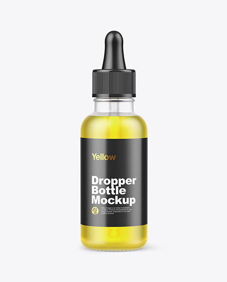 Download Frosted Glass Dropper Bottle With Oil Mockup In Bottle Mockups On Yellow Images Object Mockups