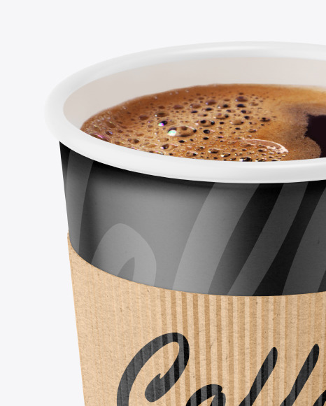 Paper Coffee Cup With Kraft Holder Mockup Paper Coffee Cup With Kraft Holder Mockup
