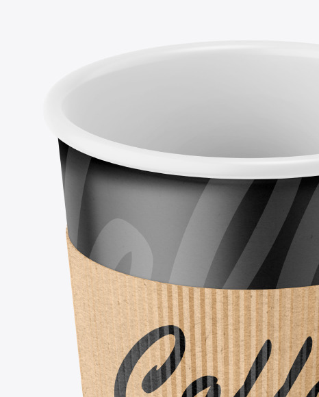 Paper Coffee Cup With Kraft Holder Mockup Paper Coffee Cup With Kraft Holder Mockup