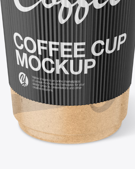 Kraft Coffee Cup with Paper Holder Mockup Kraft Coffee Cup with Paper Holder Mockup