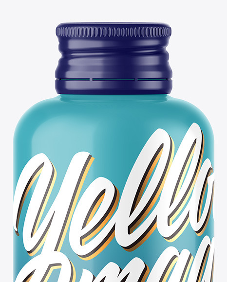 Glossy Bottle w  Metallic Cap Mockup PSD #1