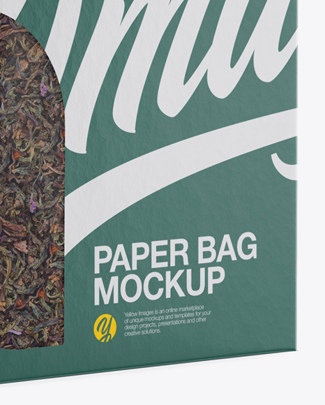 Paper Bag with a Window Mockup PSD #5