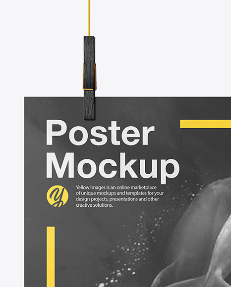 Crumpled Poster A4 w  Pins Mockup PSD #4