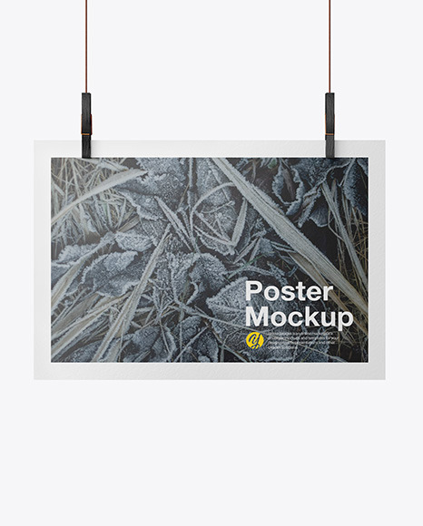 Matte A4 Poster w  Pins Mockup PSD #3