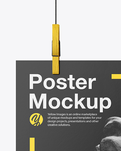 Matte A4 Poster w  Pins Mockup PSD #4