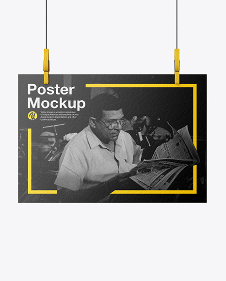 Textured A4 Poster  w/ Pins Mockup