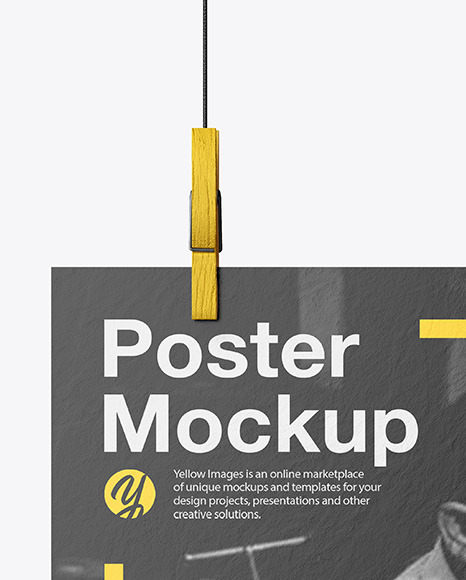 Textured A4 Poster  w  Pins Mockup PSD #1