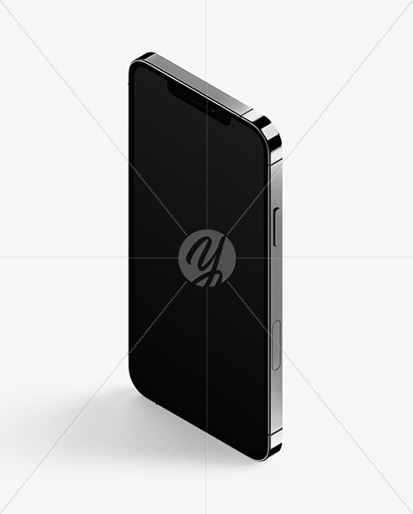 Download Isometric Apple iPhone 12 Pro Max Graphite Mockup Free Mockups