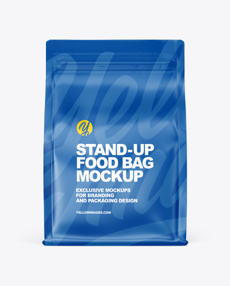 Download Matte Food Bag Mockup In Bag Sack Mockups On Yellow Images Object Mockups