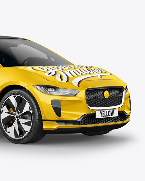 Electric Crossover SUV Mockup   Half Side View PSD #4