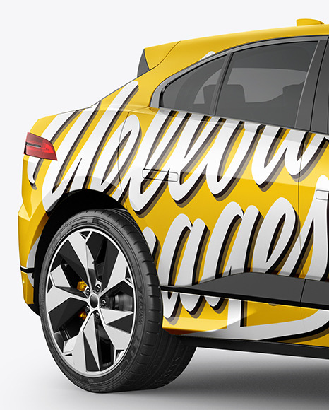 Electric Crossover SUV Mockup   Half Side View PSD #1