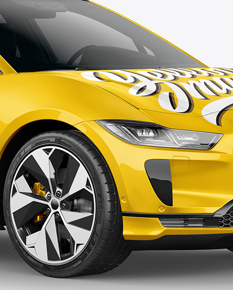 Electric Crossover SUV Mockup   Half Side View PSD #6