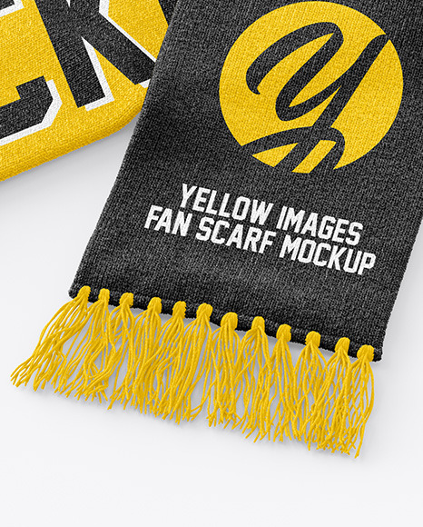 Fan Scarf Mockup In Apparel Mockups On Yellow Images Object Mockups