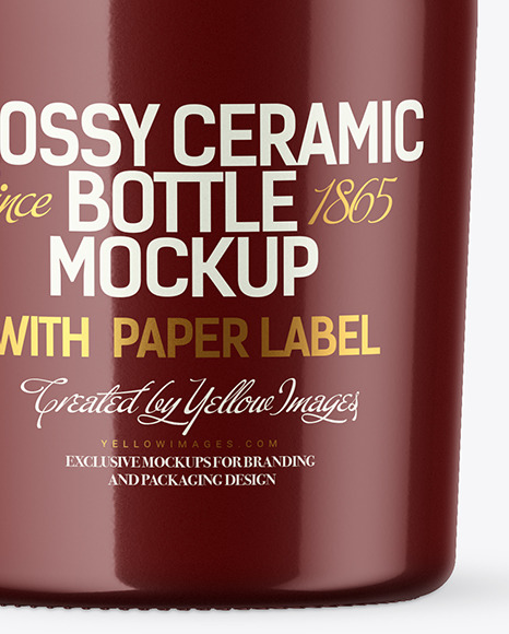 Glossy Ceramic Bottle Mockup PSD #7