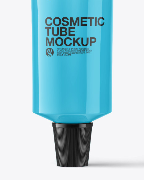 Glossy Cosmetic Tube with Box Mockup PSD #1
