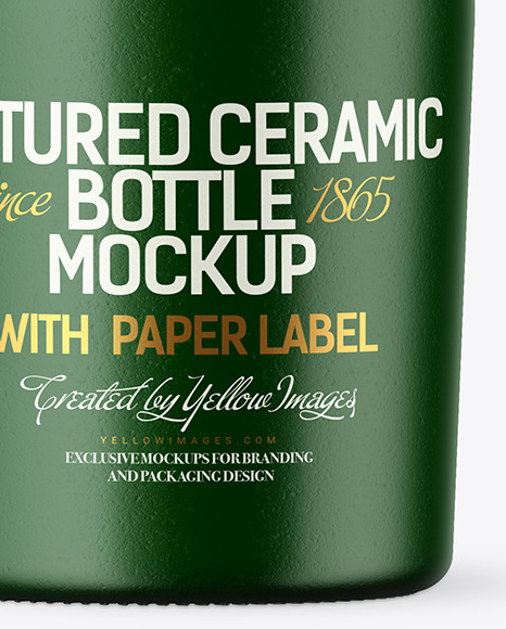 Textured Ceramic Bottle Mockup PSD #7
