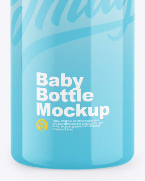 Glossy Baby Bottle Mockup Glossy Baby Bottle Mockup