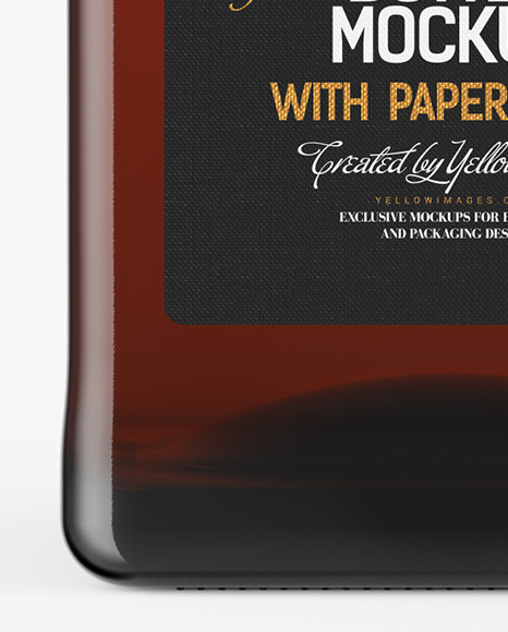 Square Dark Glass Bottle Mockup