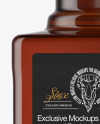 Square Dark Glass Bottle Mockup