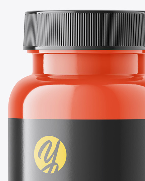 Download Glossy Plastic Pills Bottle Mockup in Free Mockups on Yellow Images Object Mockups