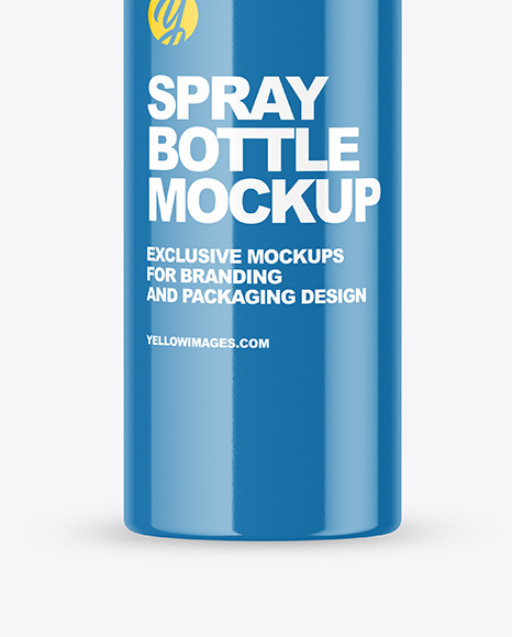 Glossy Spray Bottle Mockup PSD #1