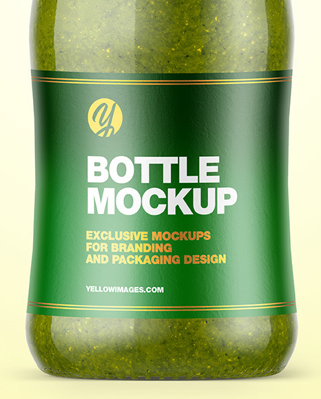 Pesto Sauce Bottle Mockup Pesto Sauce Bottle Mockup