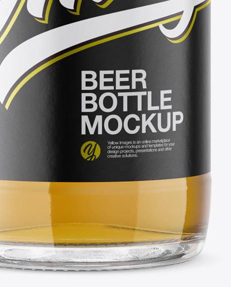 Clear Glass Lager Beer Bottle Mockup Clear Glass Lager Beer Bottle Mockup