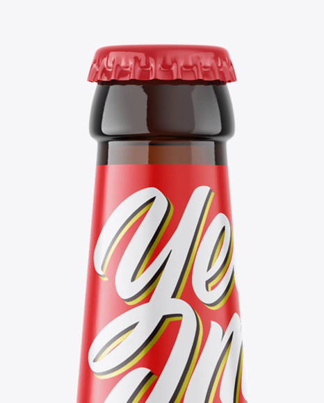 Amber Glass Dark Beer Bottle Mockup