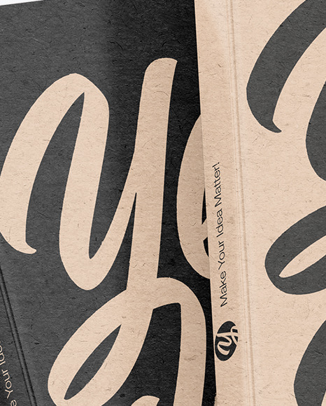 Two Kraft Paper Books Mockup PSD #2