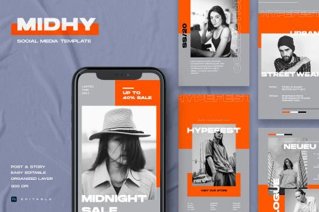 Midhy - Instagram Stories &amp; Post Template