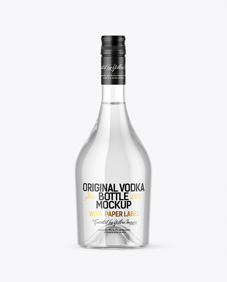 Clear Glass Vodka Bottle Mockup Clear Glass Vodka Bottle Mockup