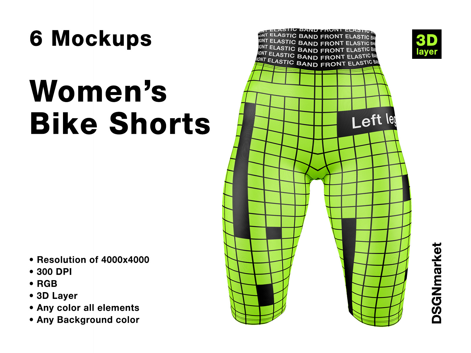 Download Women S Bike Shorts 6 Mockups In Apparel Mockups On Yellow Images Creative Store