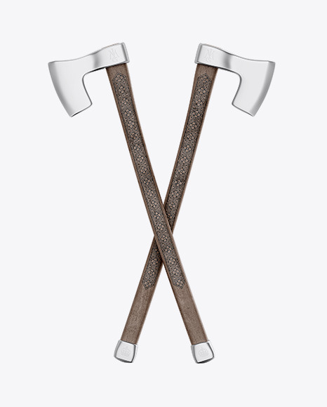 Two Wooden Axes Mockup