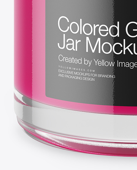 Opened Clear Glass Jar With Colored Gel Mockup Opened Clear Glass Jar With Colored Gel Mockup