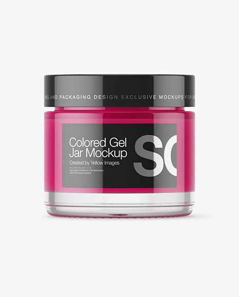 Clear Glass Jar With Colored Gel Mockup