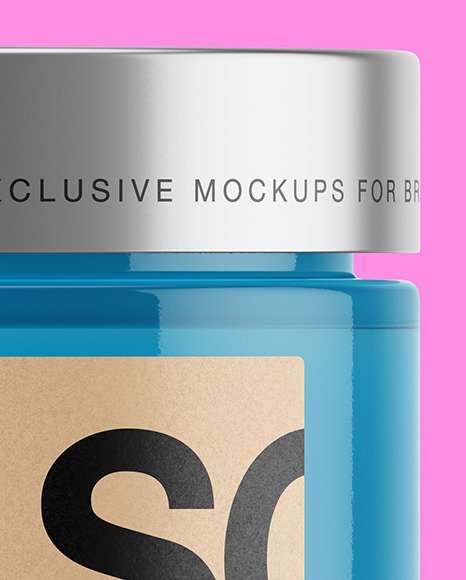 Clear Glass Jar With Colored Gel Mockup Clear Glass Jar With Colored Gel Mockup