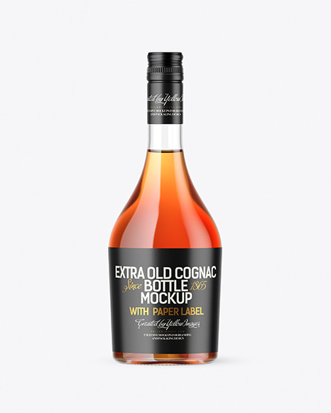 Clear Glass Cognac Bottle Mockup PSD #3