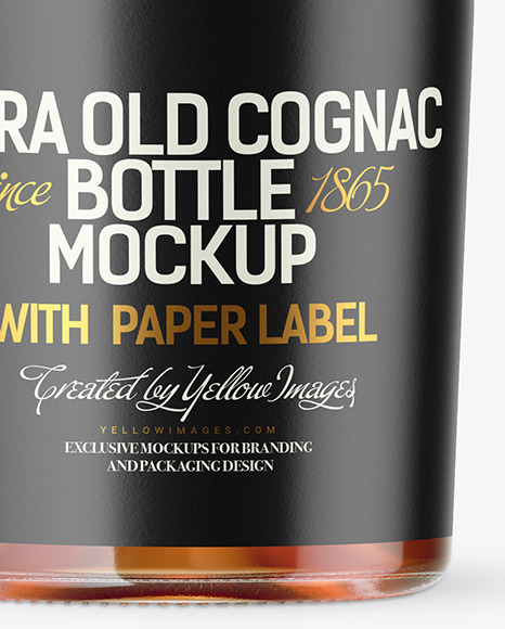 Clear Glass Cognac Bottle Mockup PSD #6