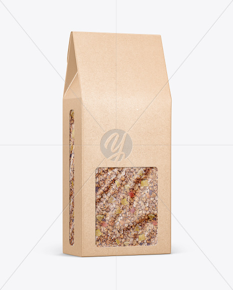 Kraft Paper Box With Coffee Beans Mockup In Box Mockups On Yellow Images Object Mockups