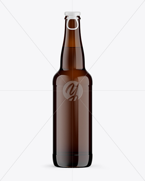 Download Amber Glass Lager Beer Bottle Mockup Free Mockups