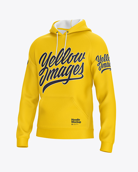 Download Hoodie Mockup Half Side View In Apparel Mockups On Yellow Images Object Mockups