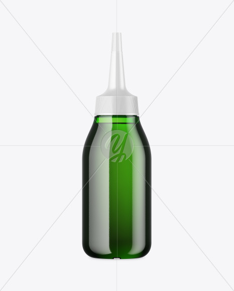 Green Glass Cosmetic Bottle Mockup PSD Mockups