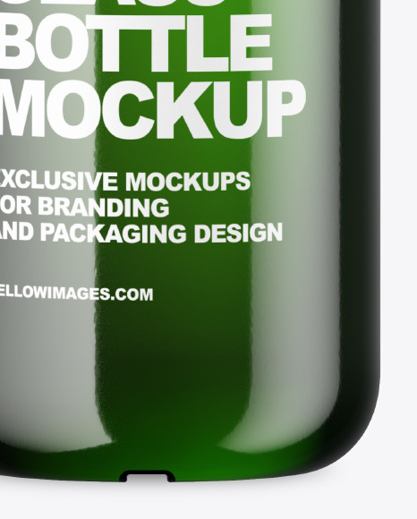Green Glass Cosmetic Bottle Mockup Green Glass Cosmetic Bottle Mockup